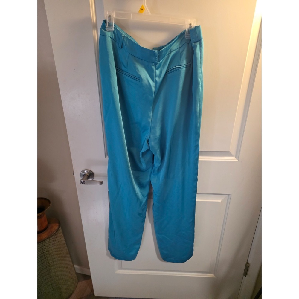 Rachel Zoe bright blue dress pants silky feel size 12